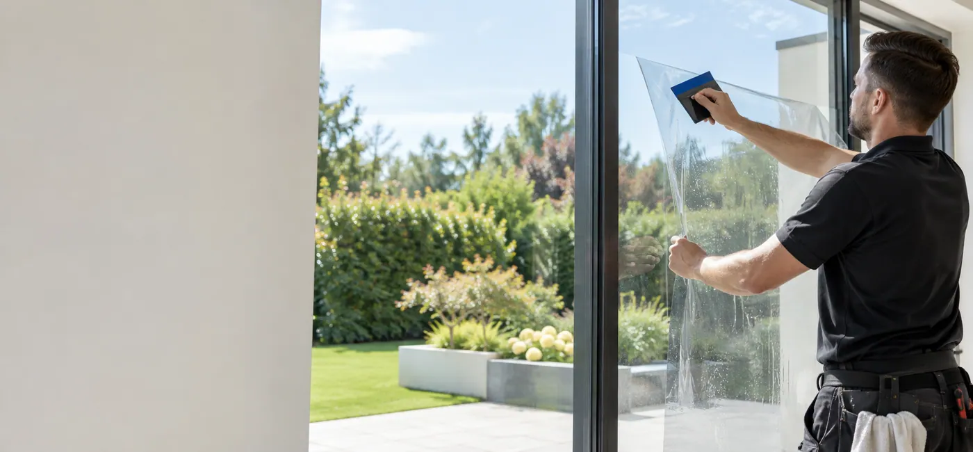 Illustrative Internal Solar Window Film scene: Professional clear window film installation.png.