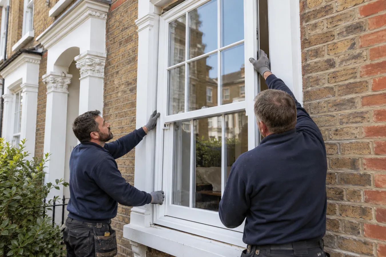 Illustrative Secondary Glazing for Casement Windows scene: Elegant Double Glazed Sash Window Installation.